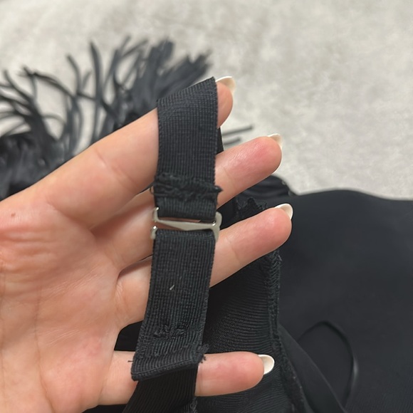 Karen Millen Black Tiered Fringe Bandage Knit dress - Picture 16 of 16